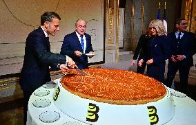 President Macron At The Traditional Epiphany Galette Ceremony - Paris