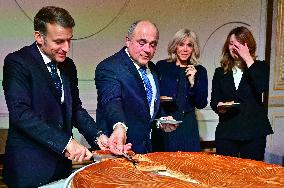 President Macron At The Traditional Epiphany Galette Ceremony - Paris