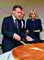 President Macron At The Traditional Epiphany Galette Ceremony - Paris