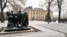 Snowfall Over Invalides and Concorde - Paris