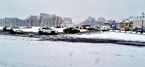 Snowfall Over Invalides and Concorde - Paris