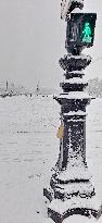 Snowfall Over Invalides and Concorde - Paris