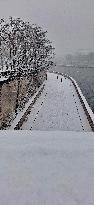 Snowfall Over Invalides and Concorde - Paris