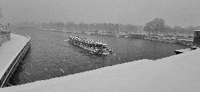 Snowfall Over Invalides and Concorde - Paris