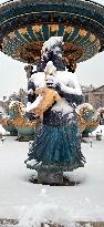 Snowfall Over Invalides and Concorde - Paris