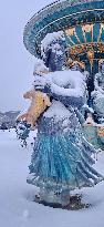 Snowfall Over Invalides and Concorde - Paris
