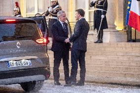 Macron Welcomes Carney At Elysee Palace - Paris