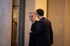 Macron Welcomes Carney At Elysee Palace - Paris