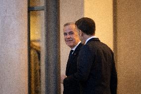 Macron Welcomes Carney At Elysee Palace - Paris