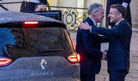 Macron Welcomes Carney At Elysee Palace - Paris