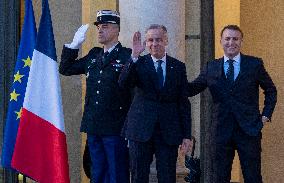 Macron Welcomes Carney At Elysee Palace - Paris