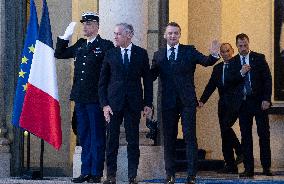 Macron Welcomes Carney At Elysee Palace - Paris