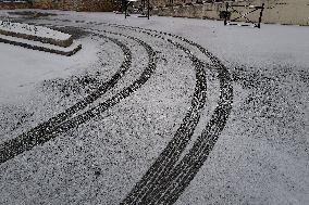 Illustration - Snowstorm Affects Traffic In Essonne - France