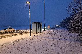 Illustration - Snowstorm Affects Traffic In Essonne - France