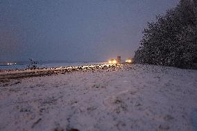 Illustration - Snowstorm Affects Traffic In Essonne - France