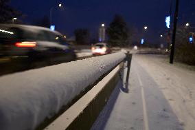 Illustration - Snowstorm Affects Traffic In Essonne - France