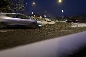 Illustration - Snowstorm Affects Traffic In Essonne - France