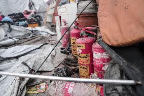 Makeshift Civil Defense Station in Gaza