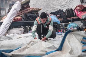 Makeshift Civil Defense Station in Gaza