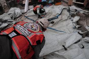 Makeshift Civil Defense Station in Gaza