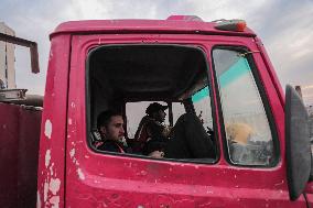Makeshift Civil Defense Station in Gaza