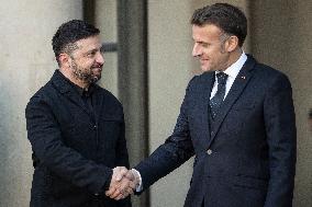 Macron Welcomes Zelensky at the Elysee Palace - Paris