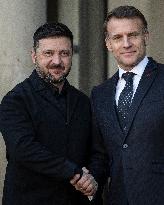 Macron Welcomes Zelensky at the Elysee Palace - Paris