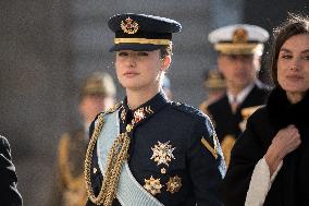 Royals At The Military Easter At The Royal Palace - Madrid