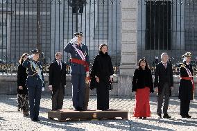 Royals At The Military Easter At The Royal Palace - Madrid