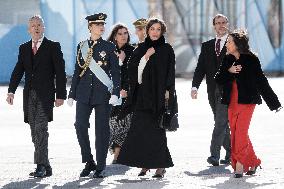 Royals At The Military Easter At The Royal Palace - Madrid