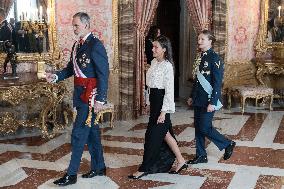 Royals At The Military Easter At The Royal Palace - Madrid