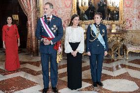 Royals At The Military Easter At The Royal Palace - Madrid