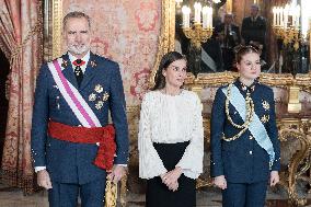 Royals At The Military Easter At The Royal Palace - Madrid