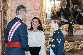 Royals At The Military Easter At The Royal Palace - Madrid