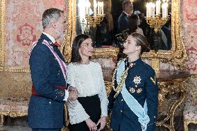 Royals At The Military Easter At The Royal Palace - Madrid