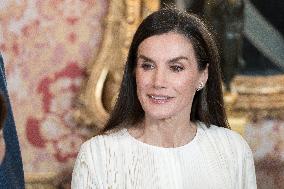 Royals At The Military Easter At The Royal Palace - Madrid