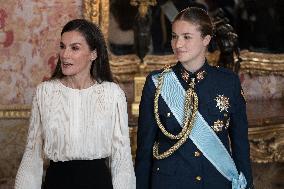 Royals At The Military Easter At The Royal Palace - Madrid