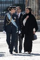 Royals At The Military Easter At The Royal Palace - Madrid