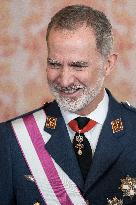 Royals At The Military Easter At The Royal Palace - Madrid