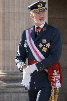 Royals At The Military Easter At The Royal Palace - Madrid