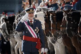 Royals At The Military Easter At The Royal Palace - Madrid