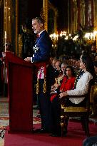 Royals At The Military Easter At The Royal Palace - Madrid