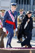 Royals At The Military Easter At The Royal Palace - Madrid