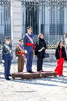 Royals At The Military Easter At The Royal Palace - Madrid