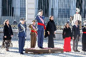 Royals At The Military Easter At The Royal Palace - Madrid
