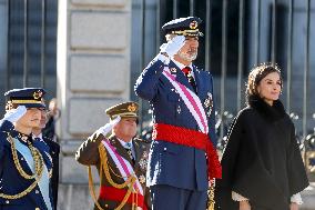 Royals At The Military Easter At The Royal Palace - Madrid