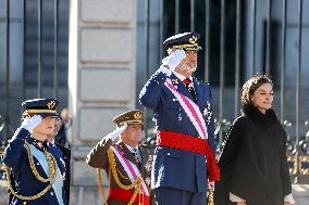 Royals At The Military Easter At The Royal Palace - Madrid