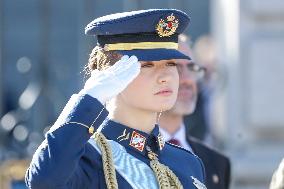 Royals At The Military Easter At The Royal Palace - Madrid