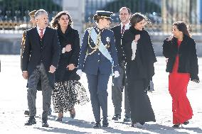 Royals At The Military Easter At The Royal Palace - Madrid