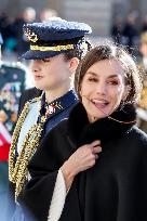 Royals At The Military Easter At The Royal Palace - Madrid